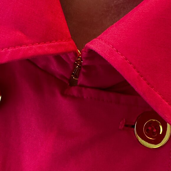 NWT! INC International Concepts Womens Hot Pink Double Breasted Trench Coat Sz M - Picture 4 of 14